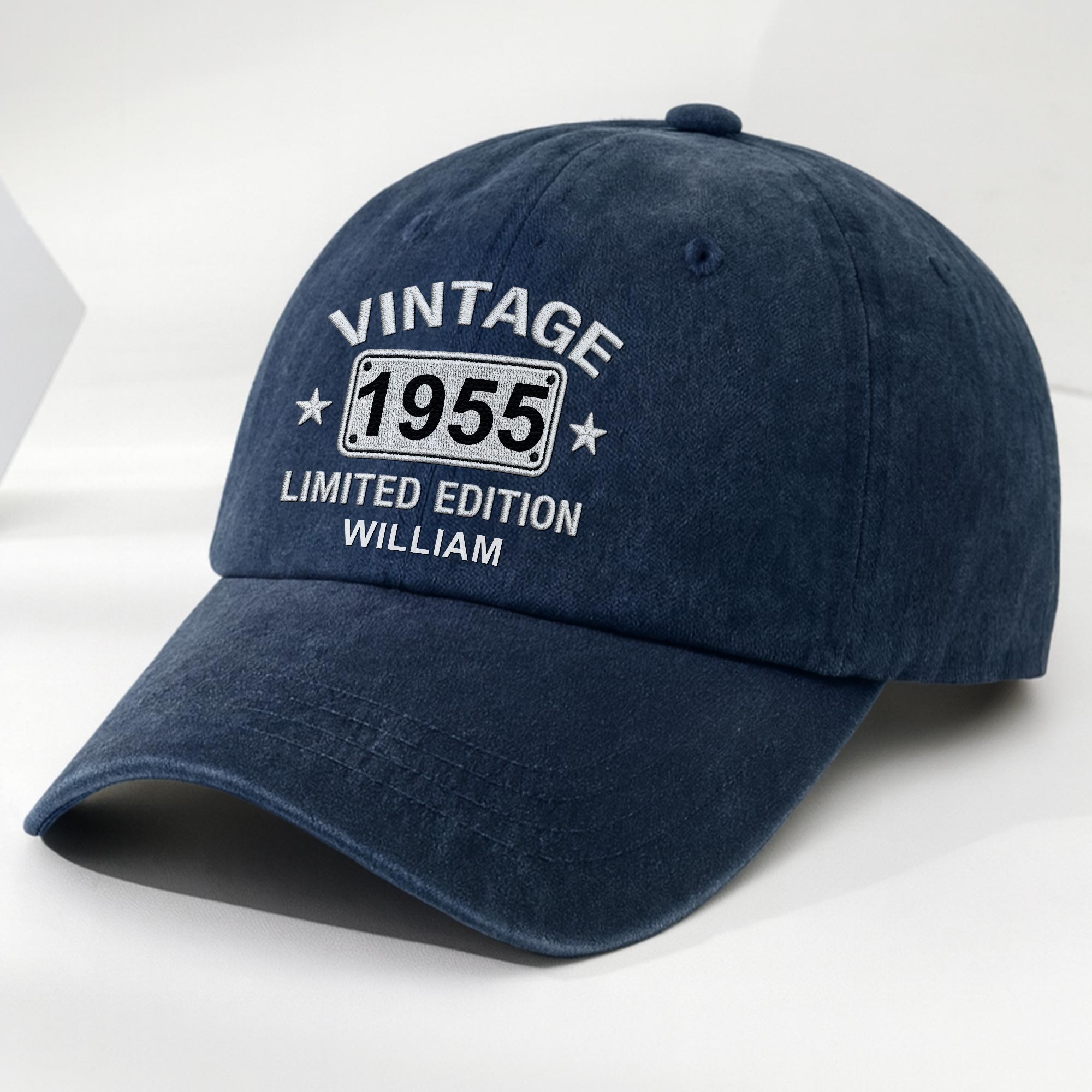 Personalized Washed Denim Cap Custom Name Gift for Dad Washed Denim Cap GradoCreations