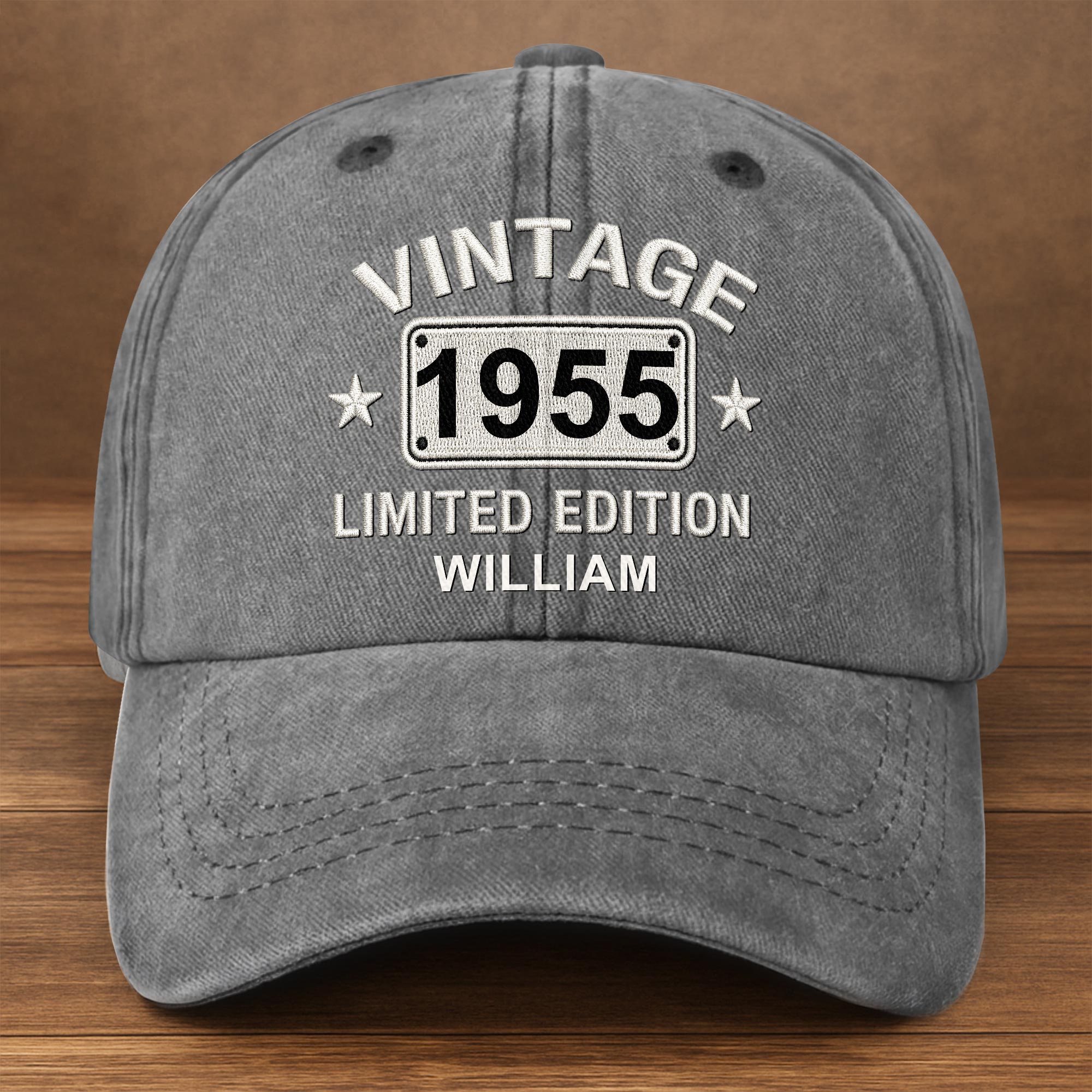 Personalized Washed Denim Cap Custom Name Gift for Dad Washed Denim Cap GradoCreations