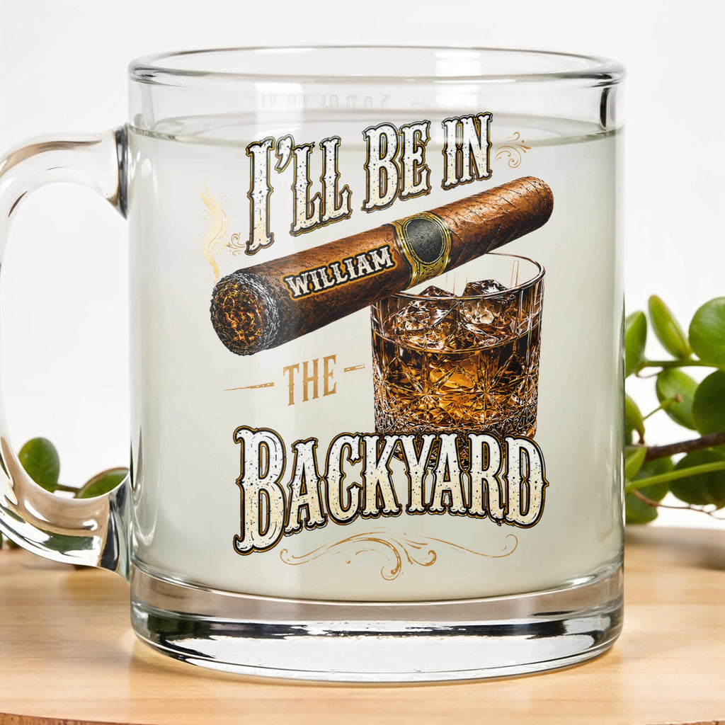 Personalized Cigar Whiskey Glass Mug Custom Name Gift for Dad