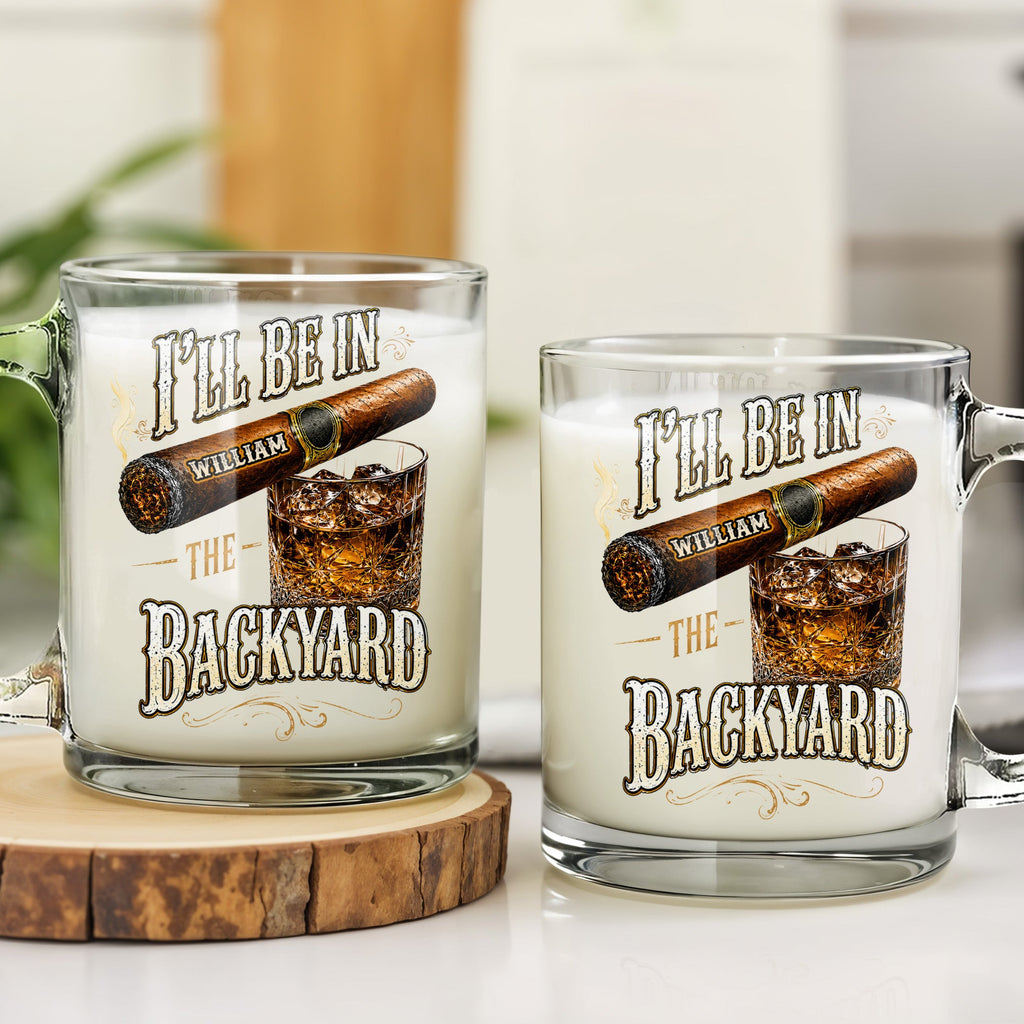 Personalized Cigar Whiskey Glass Mug Custom Name Gift for Dad
