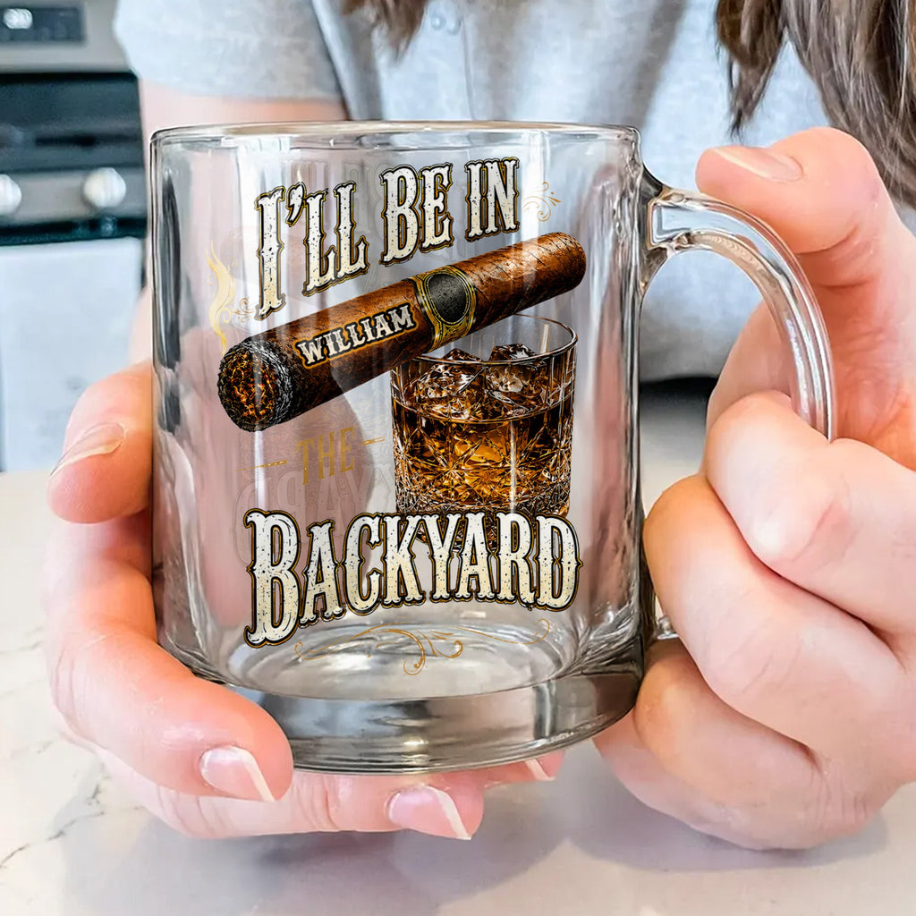 Personalized Cigar Whiskey Glass Mug Custom Name Gift for Dad