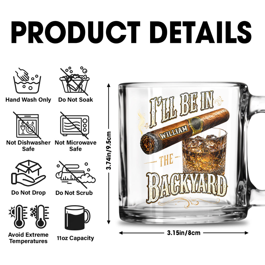 Personalized Cigar Whiskey Glass Mug Custom Name Gift for Dad