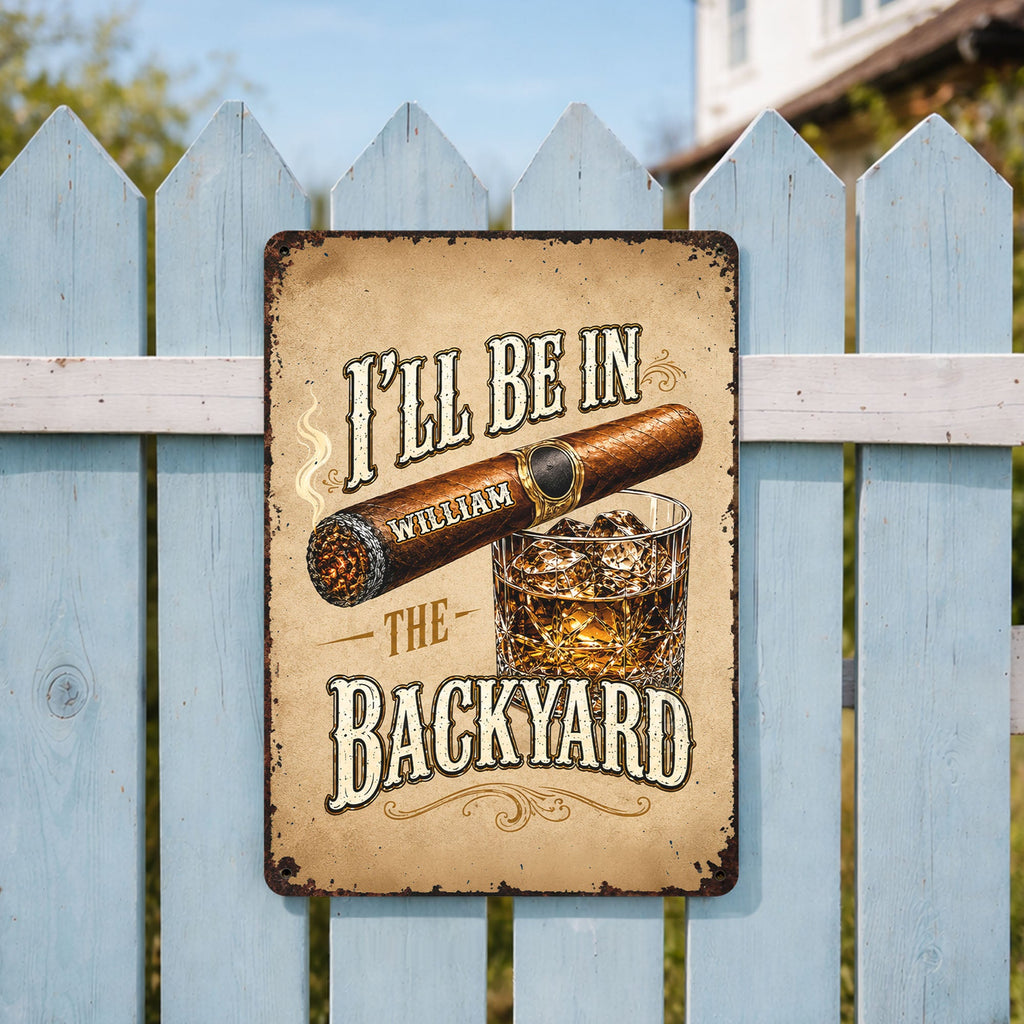 Personalized Metal Sign Custom Name Backyard Gift for Him
