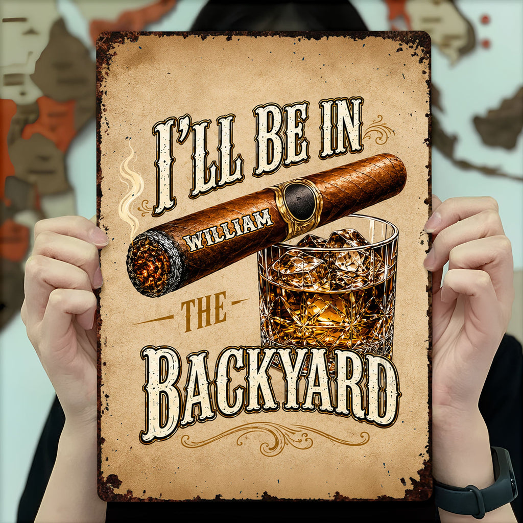 Personalized Metal Sign Custom Name Backyard Gift for Him