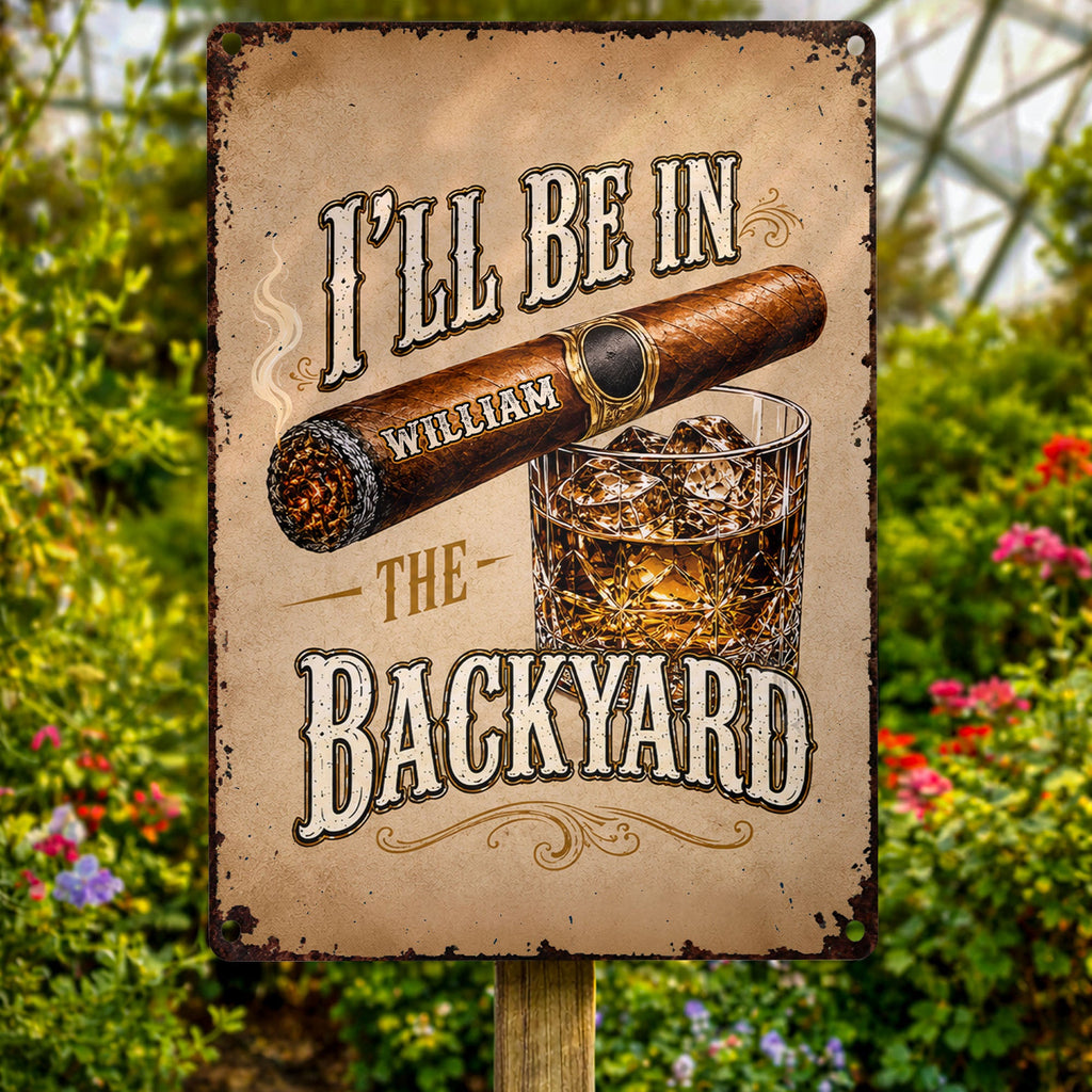 Personalized Metal Sign Custom Name Backyard Gift for Him