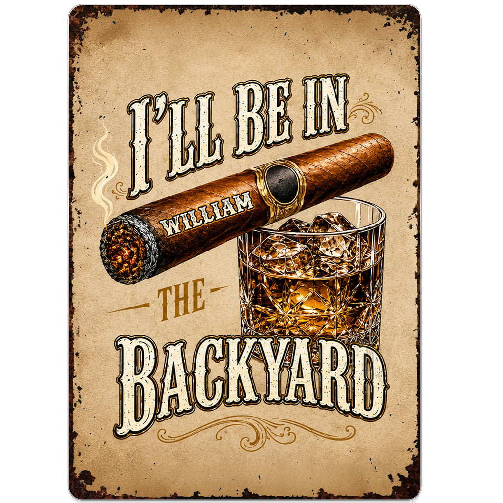 Personalized Metal Sign Custom Name Backyard Gift for Him