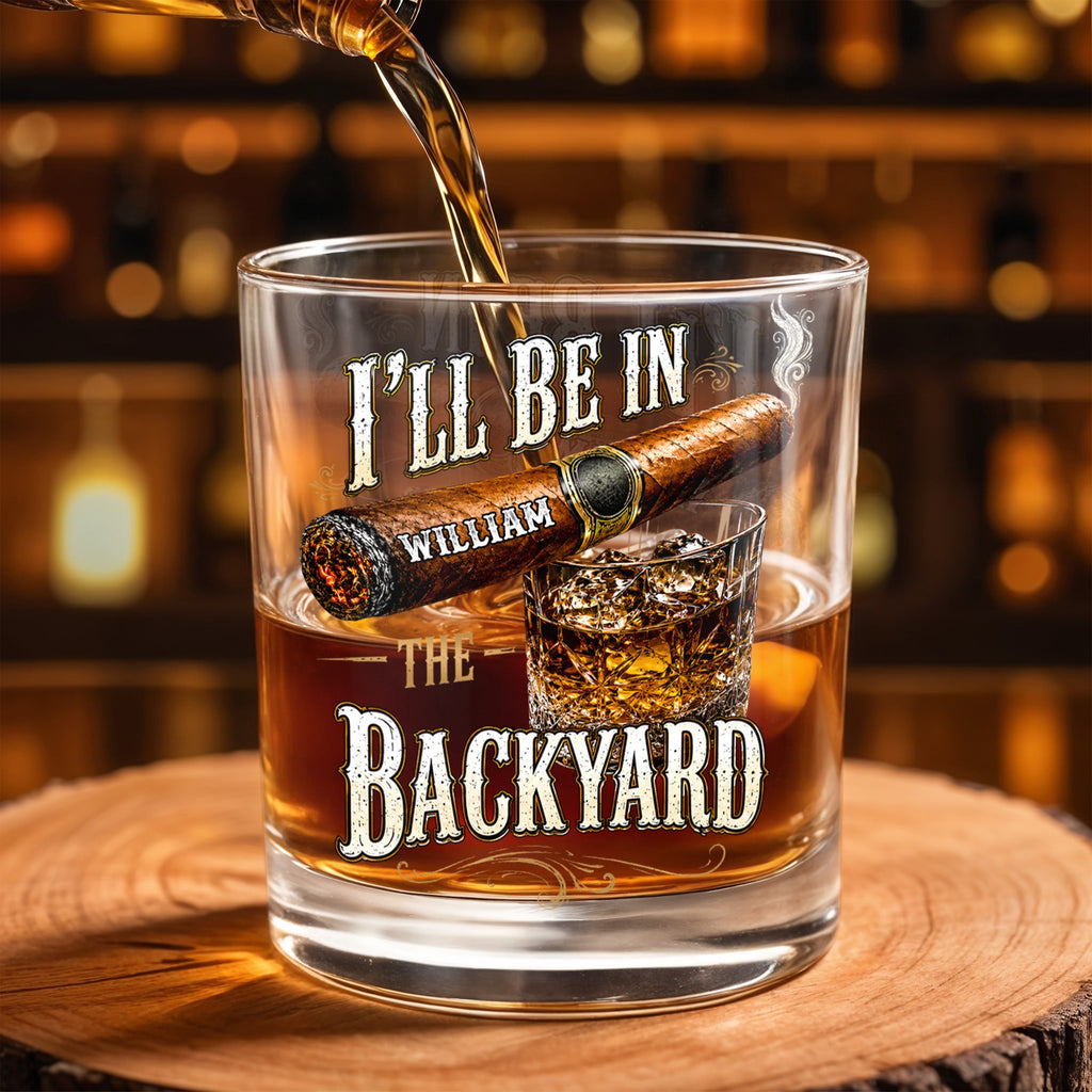 Personalized Custom Whiskey Glass Gift for Dad Cigar Lovers Whiskey Glass GradoCreations