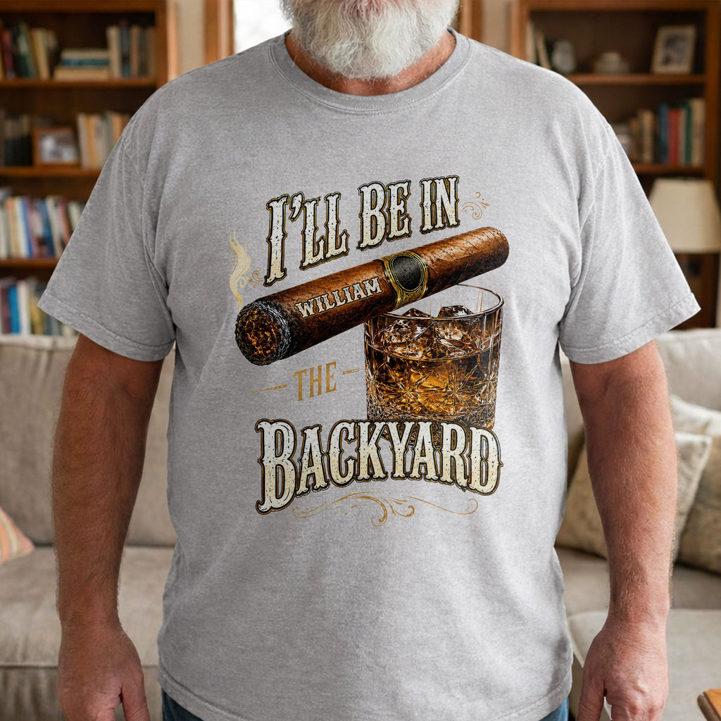 Personalized Cigar and Whiskey Glass T-Shirt Hoodie Gift for Him Shirt GradoCreations
