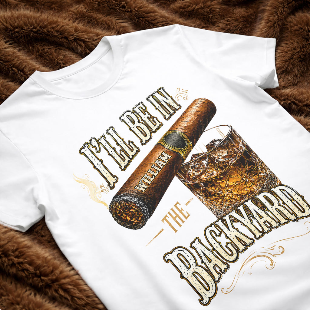 Personalized Cigar and Whiskey Glass T-Shirt Hoodie Gift for Him Shirt GradoCreations