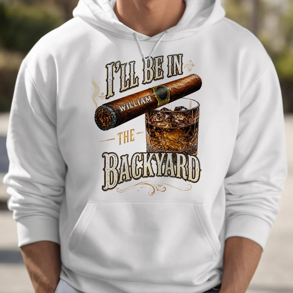 Personalized Cigar and Whiskey Glass T-Shirt Hoodie Gift for Him Shirt GradoCreations