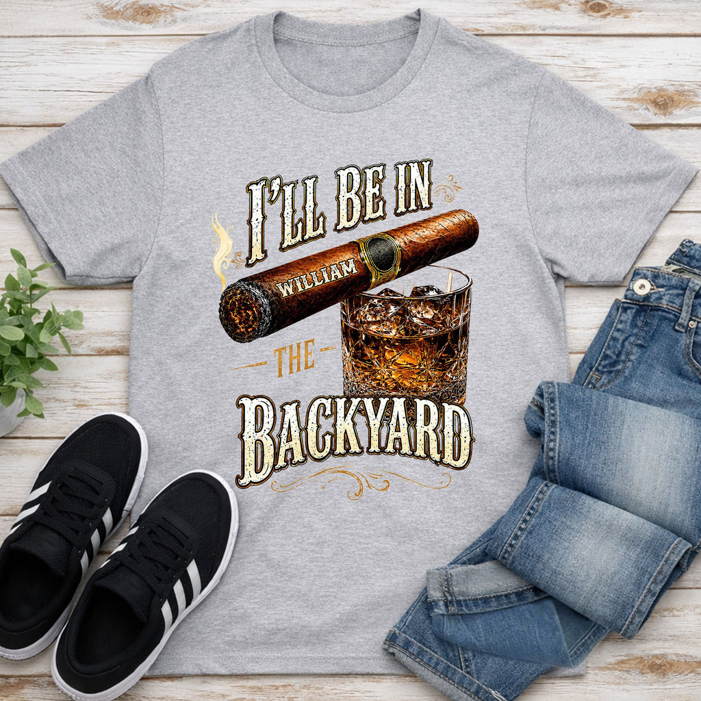 Personalized Cigar and Whiskey Glass T-Shirt Hoodie Gift for Him Shirt GradoCreations