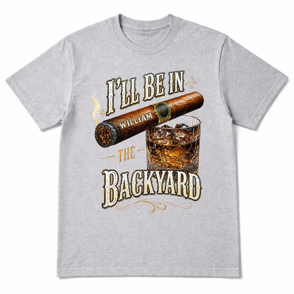 Personalized Cigar and Whiskey Glass T-Shirt Hoodie Gift for Him Shirt GradoCreations