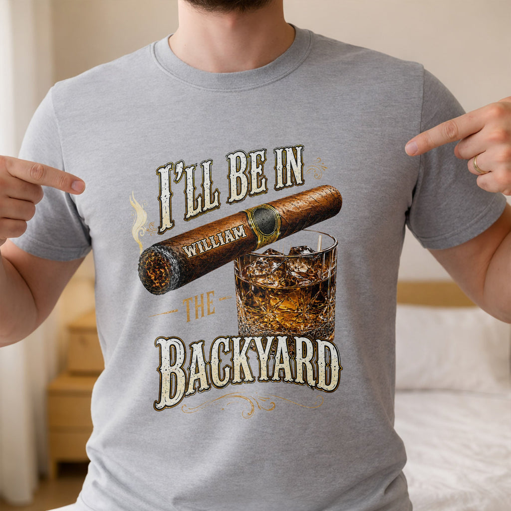 Personalized Cigar and Whiskey Glass T-Shirt Hoodie Gift for Him Shirt GradoCreations
