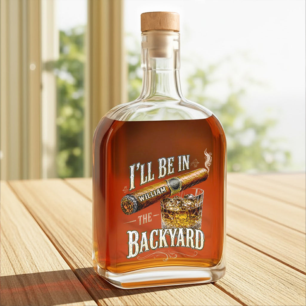 Personalized Whiskey Bottle Custom Name Cigar Gift for Him Whiskey Bottle GradoCreations