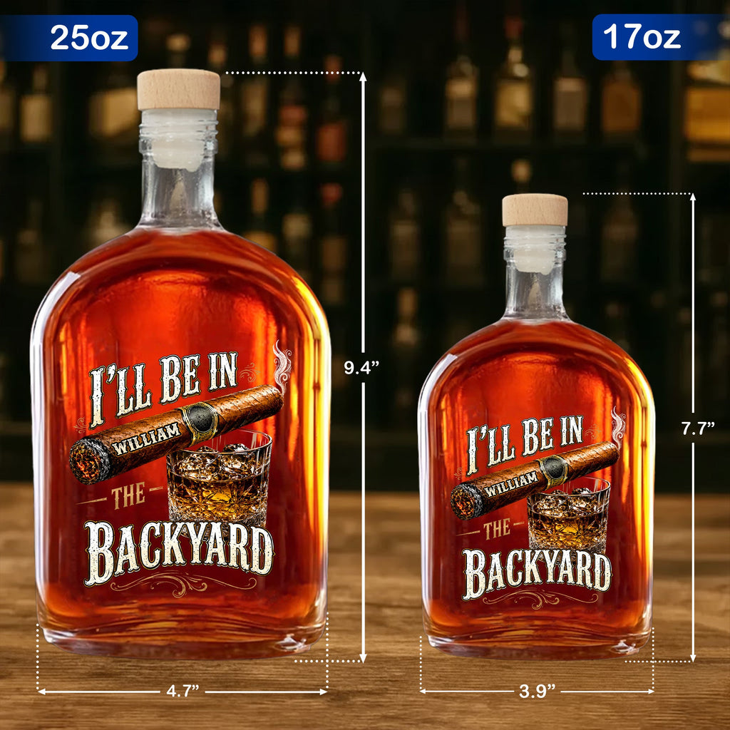 Personalized Whiskey Bottle Custom Name Cigar Gift for Him Whiskey Bottle GradoCreations