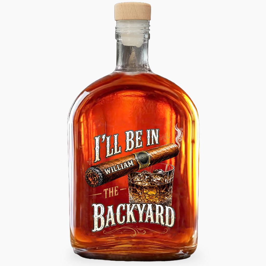 Personalized Whiskey Bottle Custom Name Cigar Gift for Him Whiskey Bottle GradoCreations