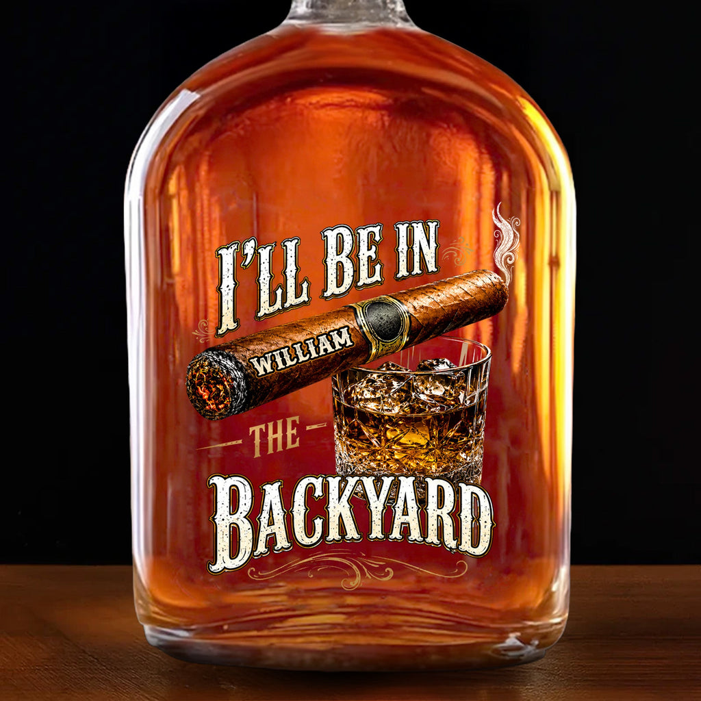 Personalized Whiskey Bottle Custom Name Cigar Gift for Him Whiskey Bottle GradoCreations
