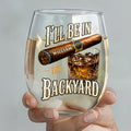 Personalized Stemless Wine Glass Custom Name Cigar Whiskey Gift for Men