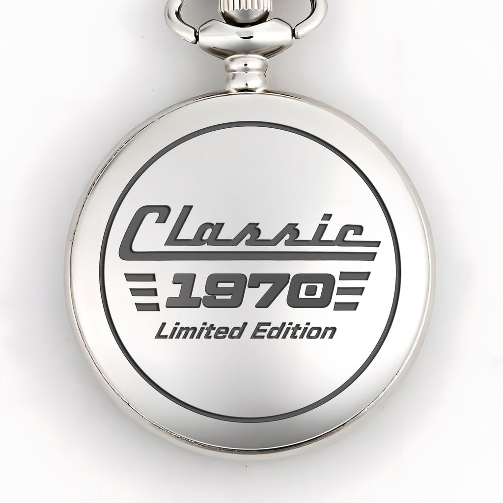 Personalized Silver Plated Pocket Watch Custom Birth Year Gift for Dad Pocket Watch GradoCreations