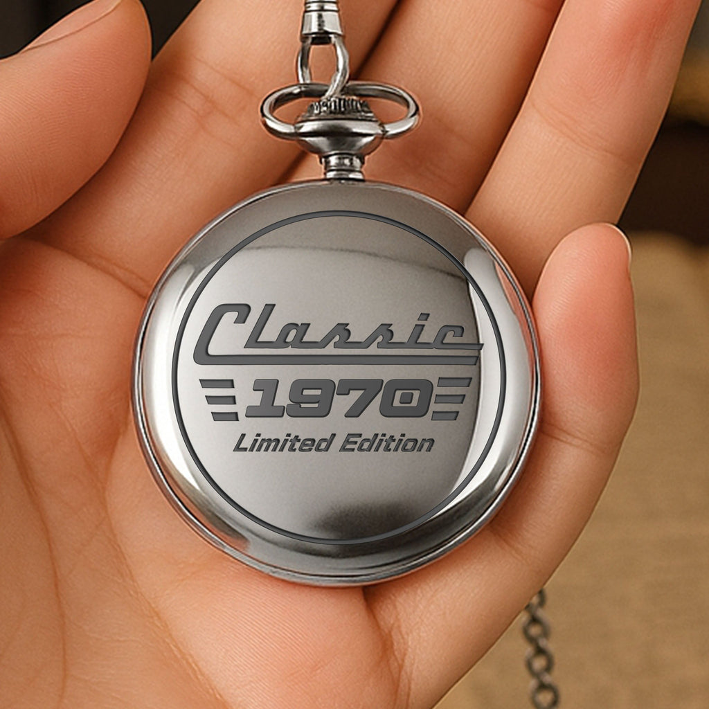 Personalized Silver Plated Pocket Watch Custom Birth Year Gift for Dad Pocket Watch GradoCreations
