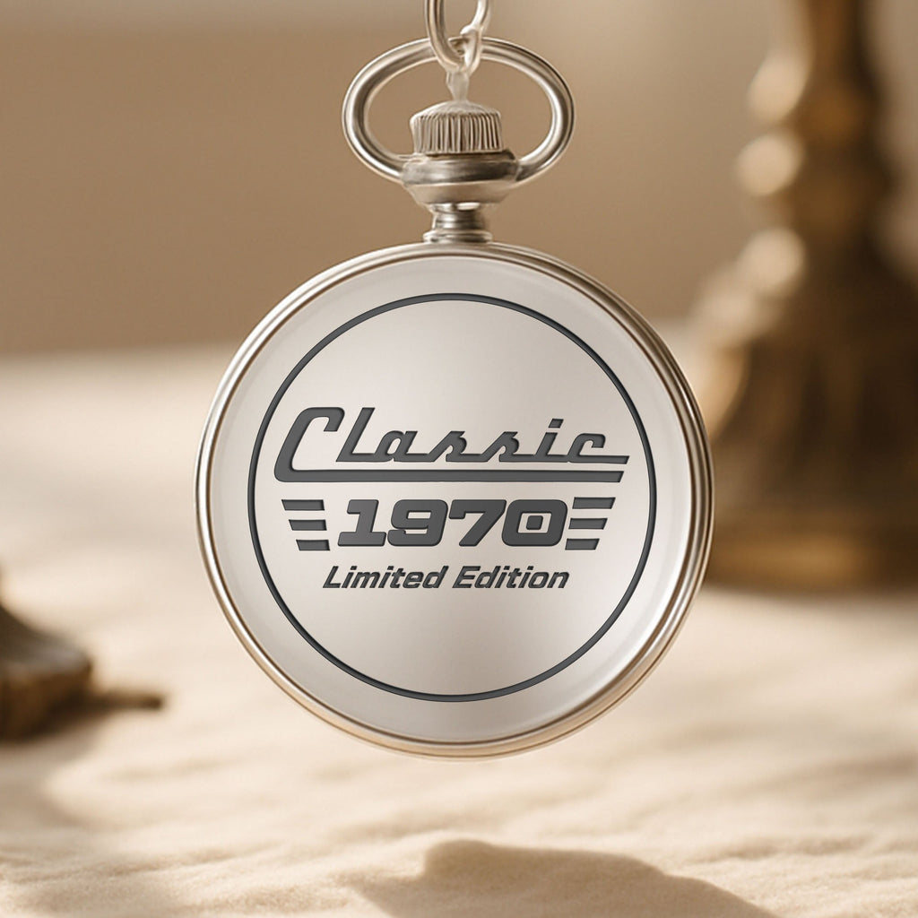 Personalized Silver Plated Pocket Watch Custom Birth Year Gift for Dad Pocket Watch GradoCreations