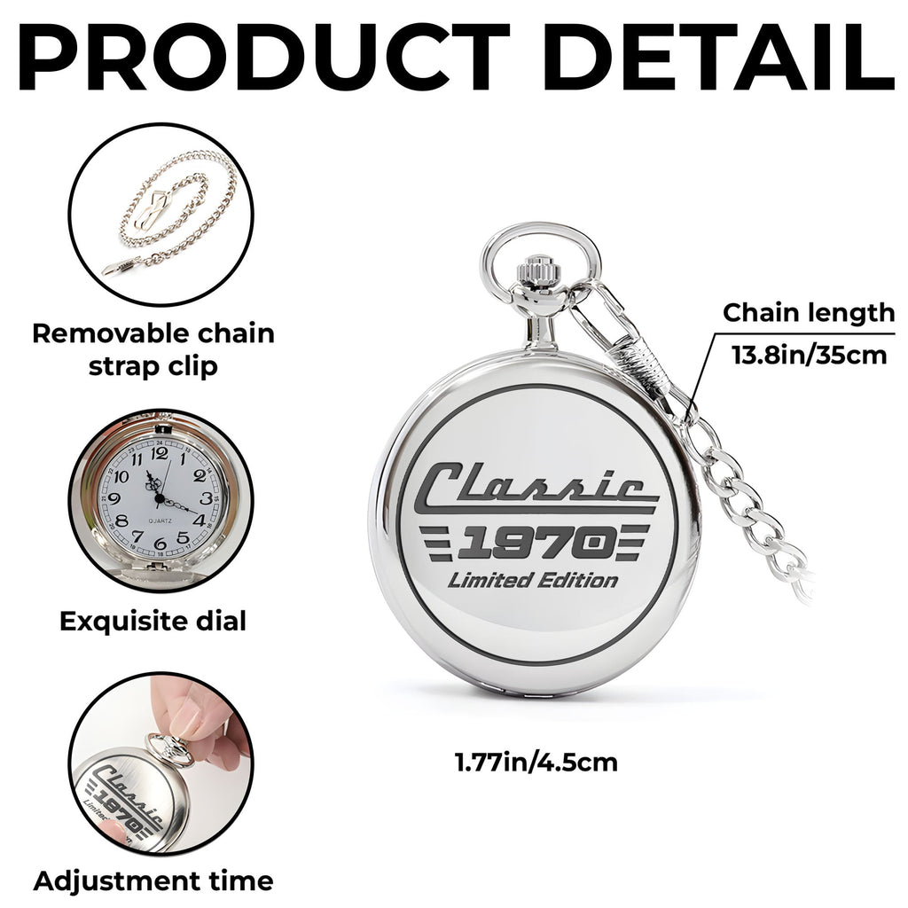 Personalized Silver Plated Pocket Watch Custom Birth Year Gift for Dad Pocket Watch GradoCreations