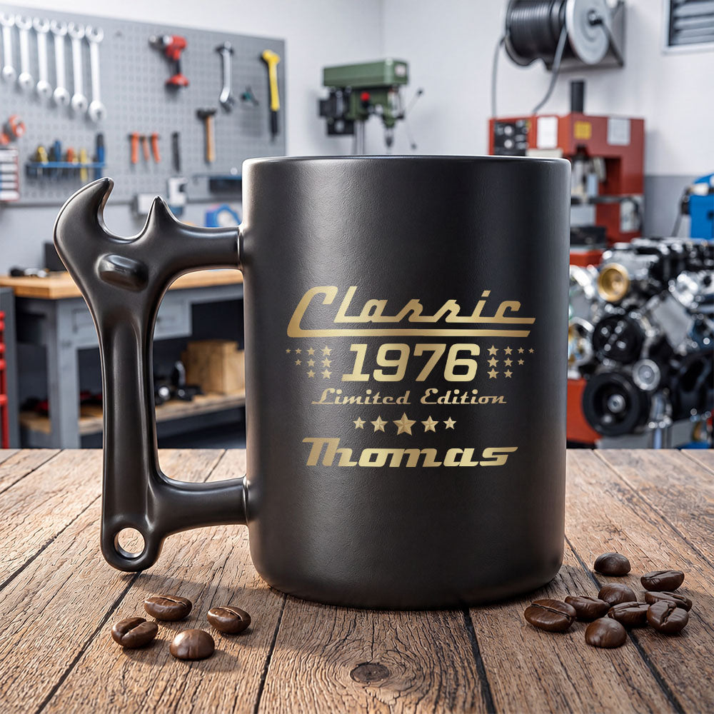 Personalized Wrench Handle Coffee Mug Custom Gift for Dad Wrench Handle Mug GradoCreations