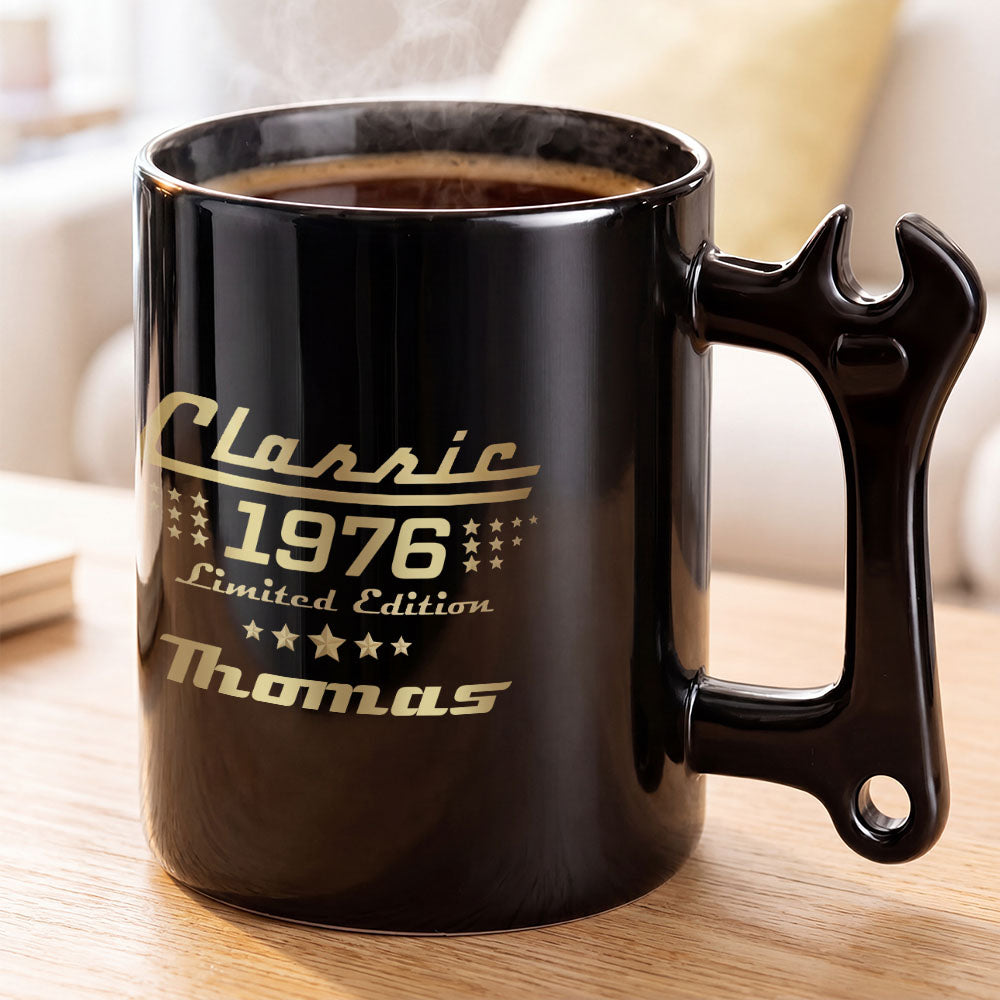Personalized Wrench Handle Coffee Mug Custom Gift for Dad
