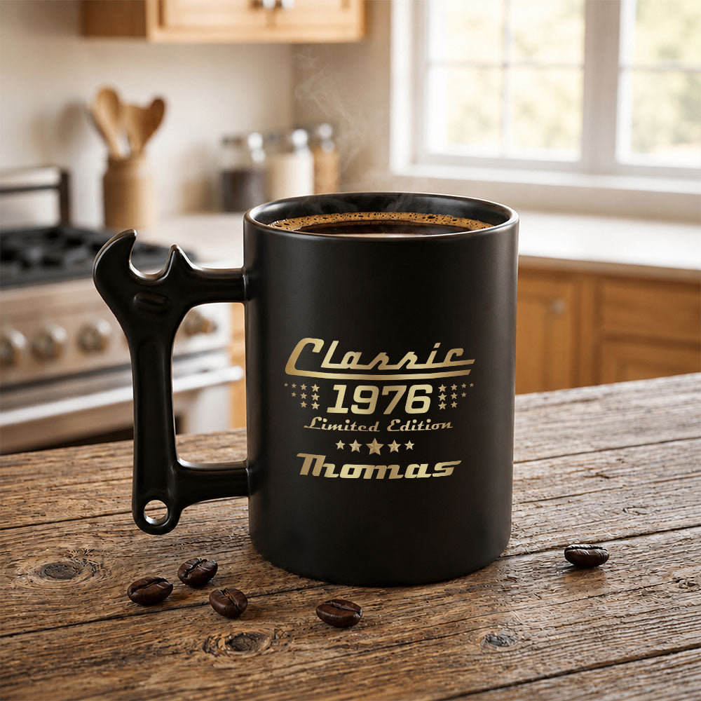 Personalized Wrench Handle Coffee Mug Custom Gift for Dad Wrench Handle Mug GradoCreations