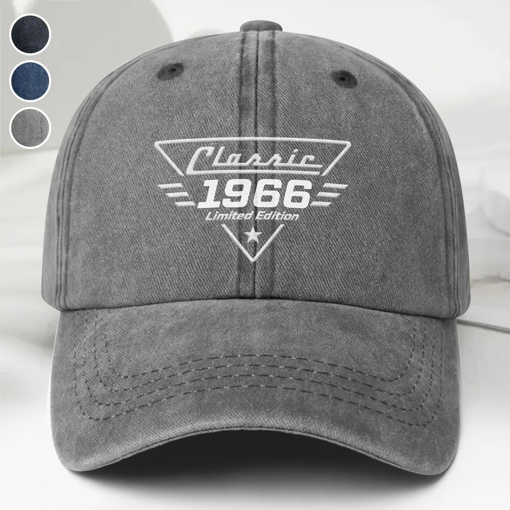 Personalized Washed Denim Cap Custom Name Gift for Dad Washed Denim Cap GradoCreations