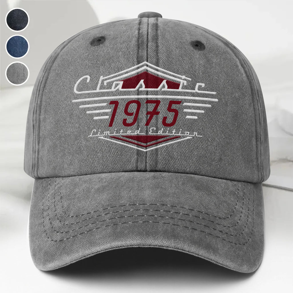 Personalized Washed Denim Cap Custom Emblem Gift for Dad Washed Denim Cap GradoCreations