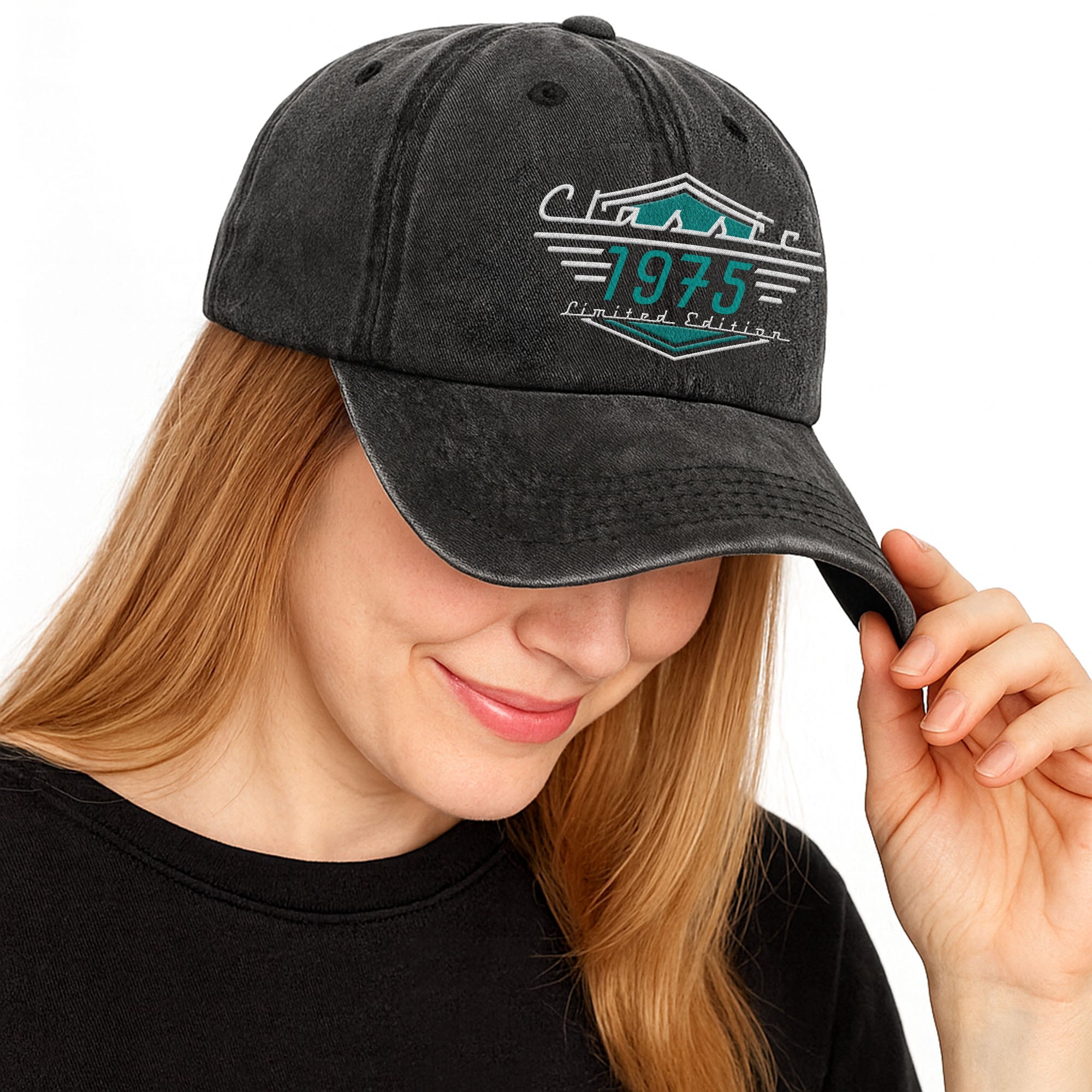 Personalized Washed Denim Cap Custom Emblem Gift for Dad Washed Denim Cap GradoCreations
