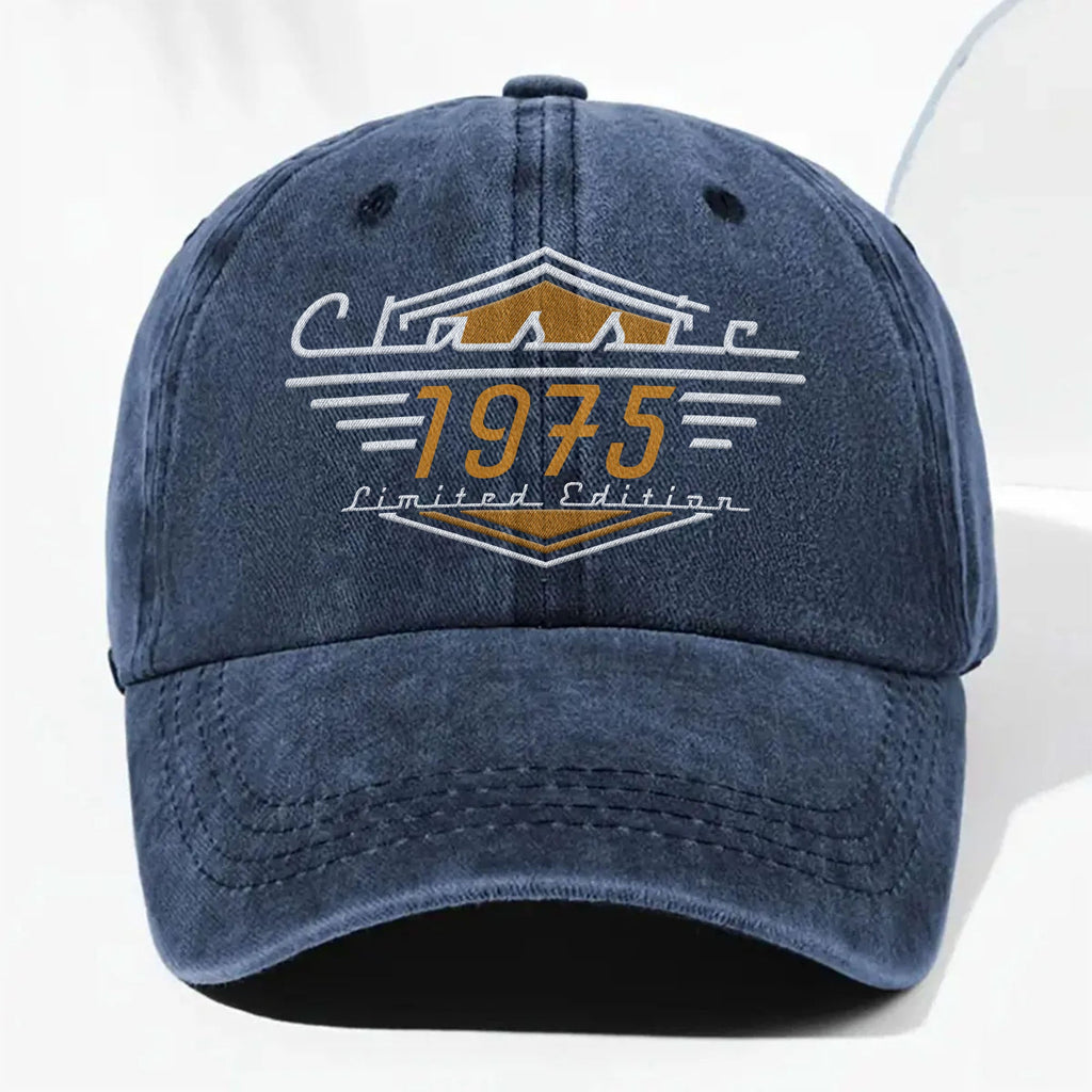 Personalized Washed Denim Cap Custom Emblem Gift for Dad Washed Denim Cap GradoCreations