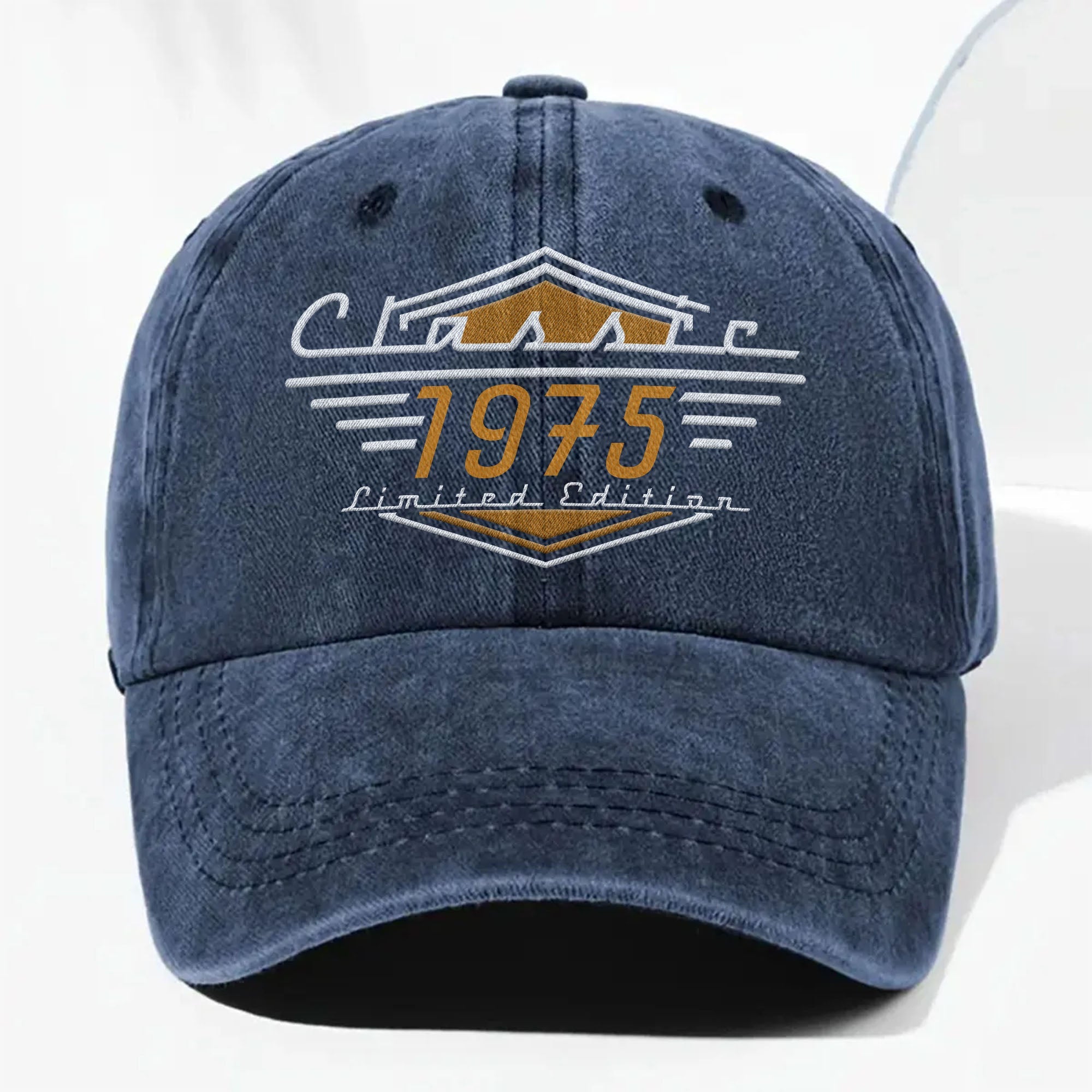 Personalized Washed Denim Cap Custom Emblem Gift for Dad Washed Denim Cap GradoCreations