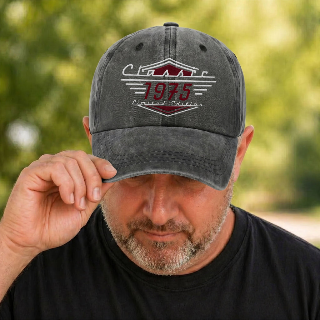 Personalized Washed Denim Cap Custom Emblem Gift for Dad Washed Denim Cap GradoCreations