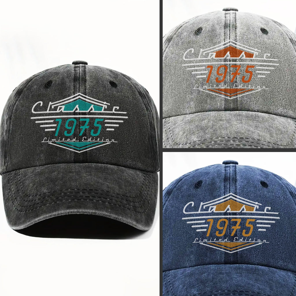 Personalized Washed Denim Cap Custom Emblem Gift for Dad Washed Denim Cap GradoCreations