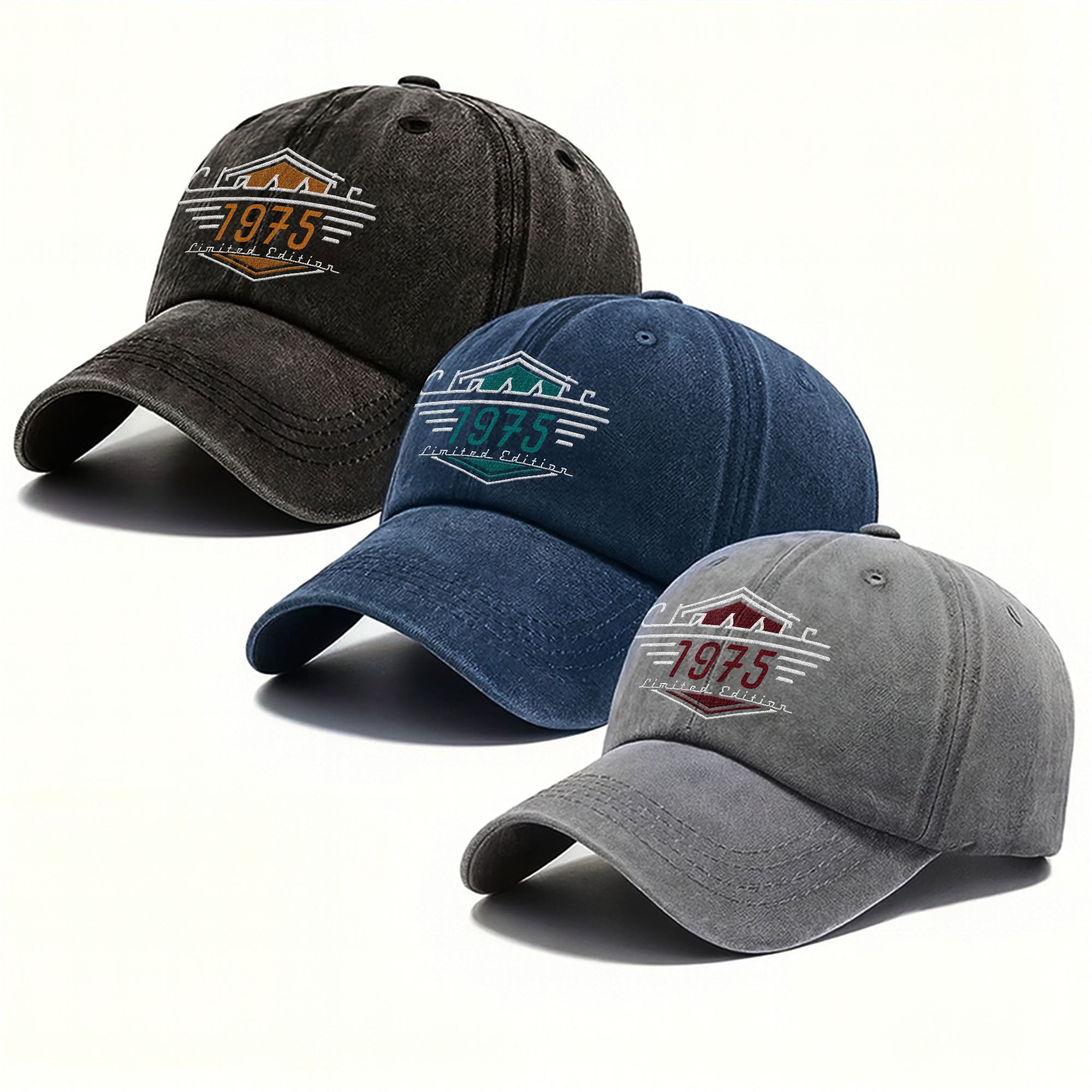 Personalized Washed Denim Cap Custom Emblem Gift for Dad Washed Denim Cap GradoCreations