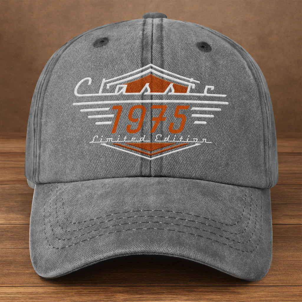 Personalized Washed Denim Cap Custom Emblem Gift for Dad Washed Denim Cap GradoCreations