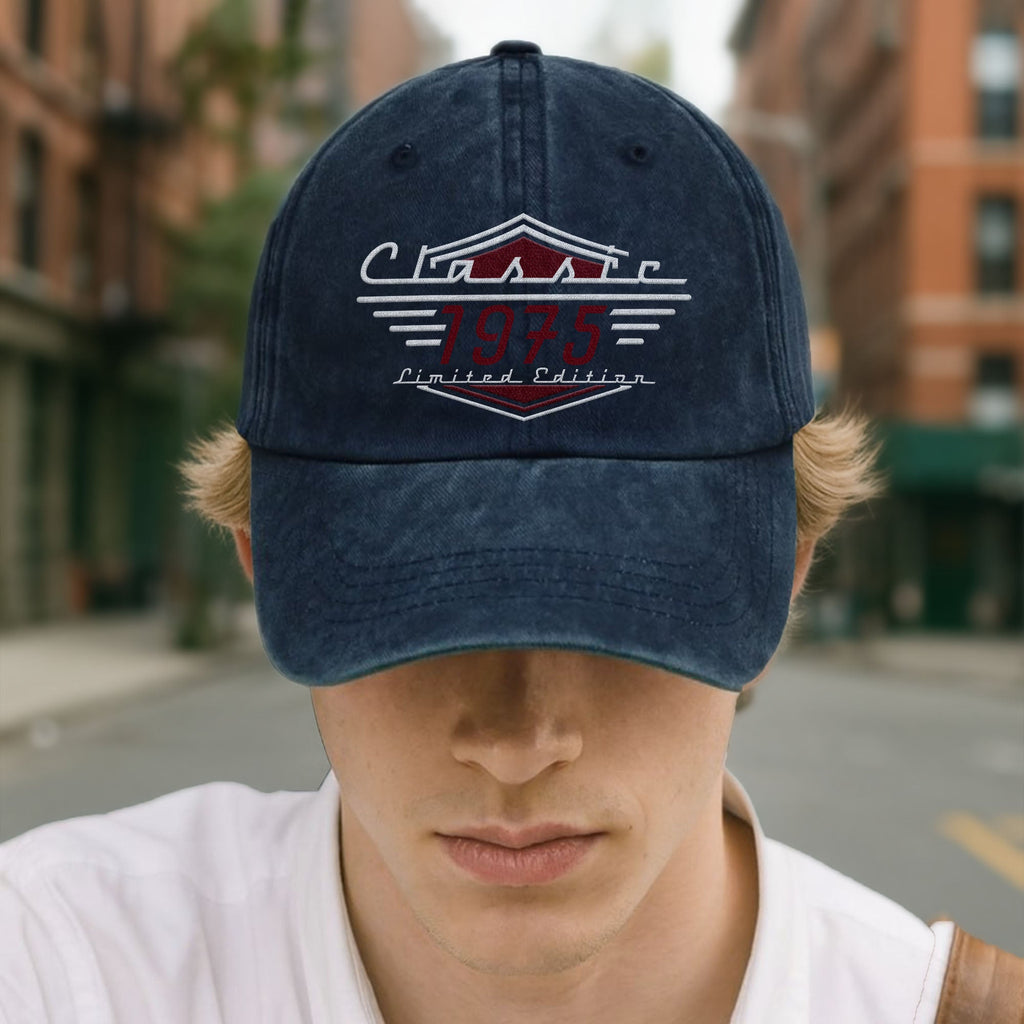 Personalized Washed Denim Cap Custom Emblem Gift for Dad Washed Denim Cap GradoCreations