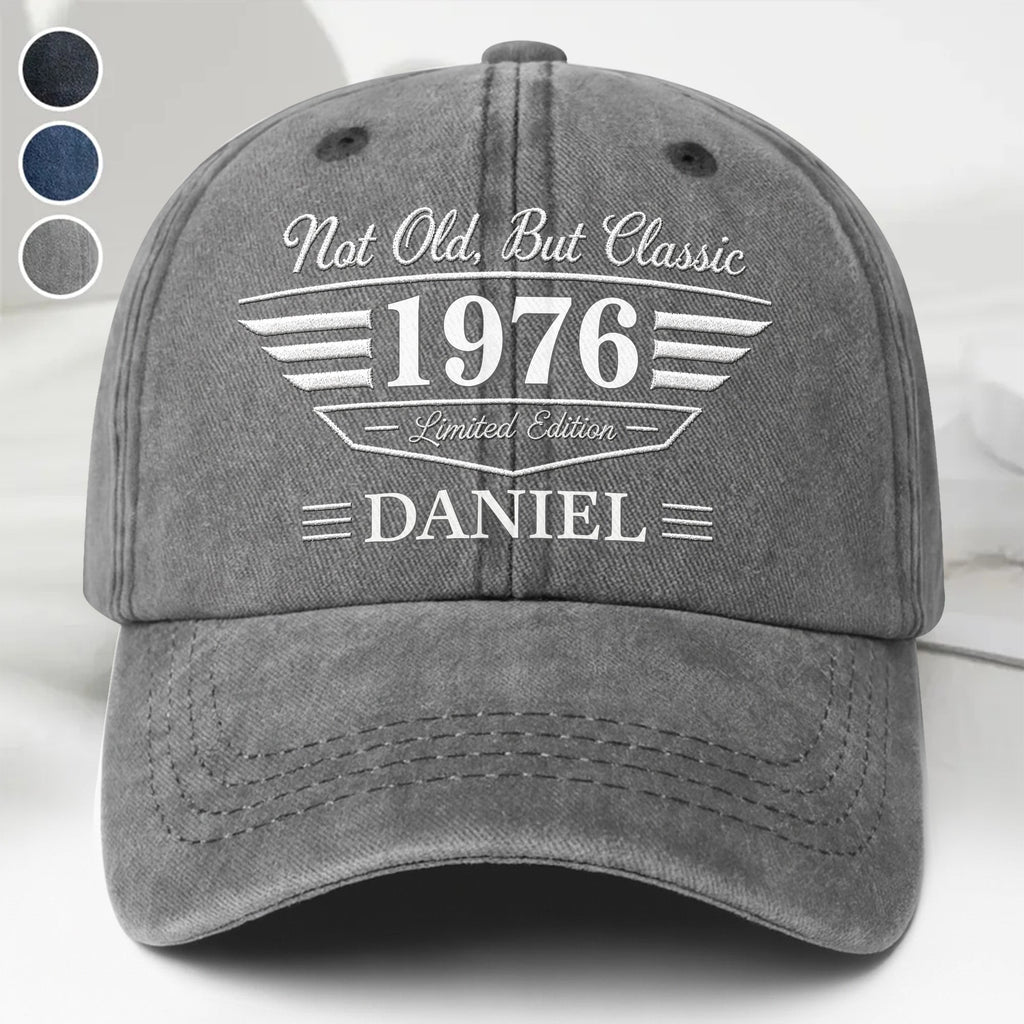 Personalized Washed Denim Cap Custom Name Gift for Dad Washed Denim Cap GradoCreations