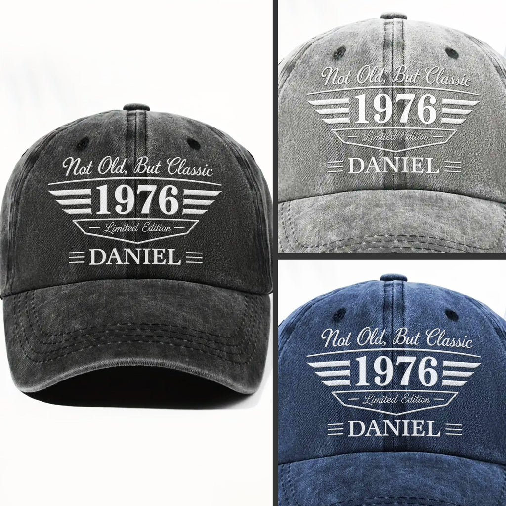 Personalized Washed Denim Cap Custom Name Gift for Dad Washed Denim Cap GradoCreations