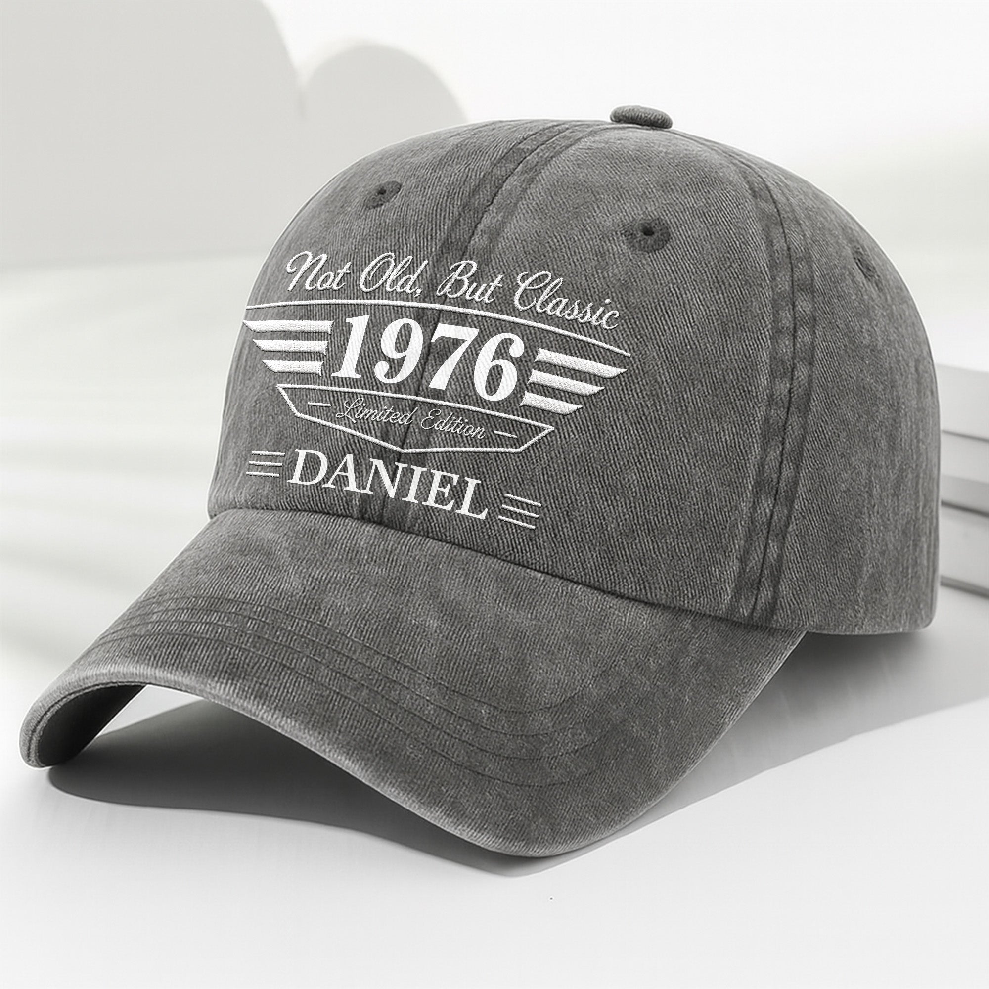 Personalized Washed Denim Cap Custom Name Gift for Dad Washed Denim Cap GradoCreations