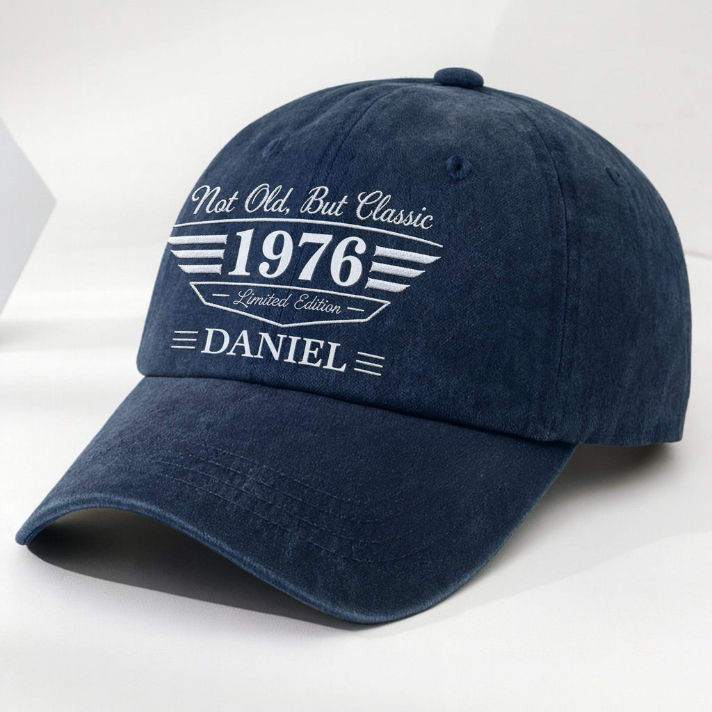 Personalized Washed Denim Cap Custom Name Gift for Dad Washed Denim Cap GradoCreations