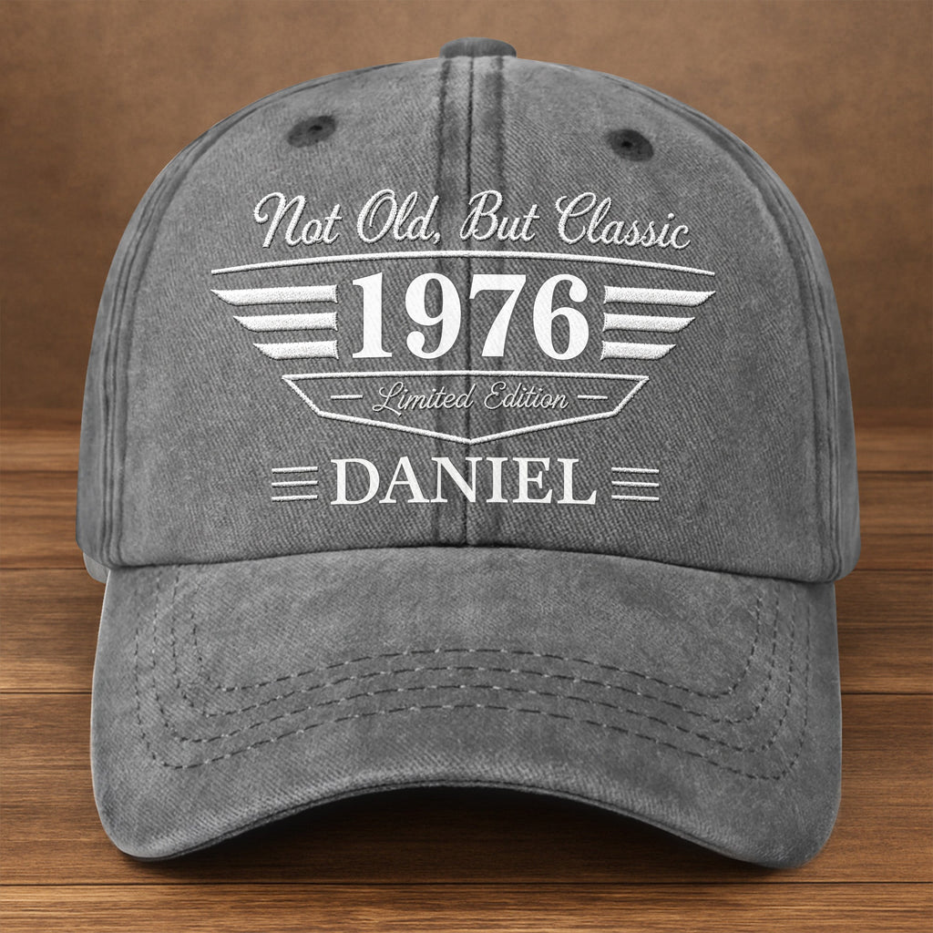 Personalized Washed Denim Cap Custom Name Gift for Dad Washed Denim Cap GradoCreations
