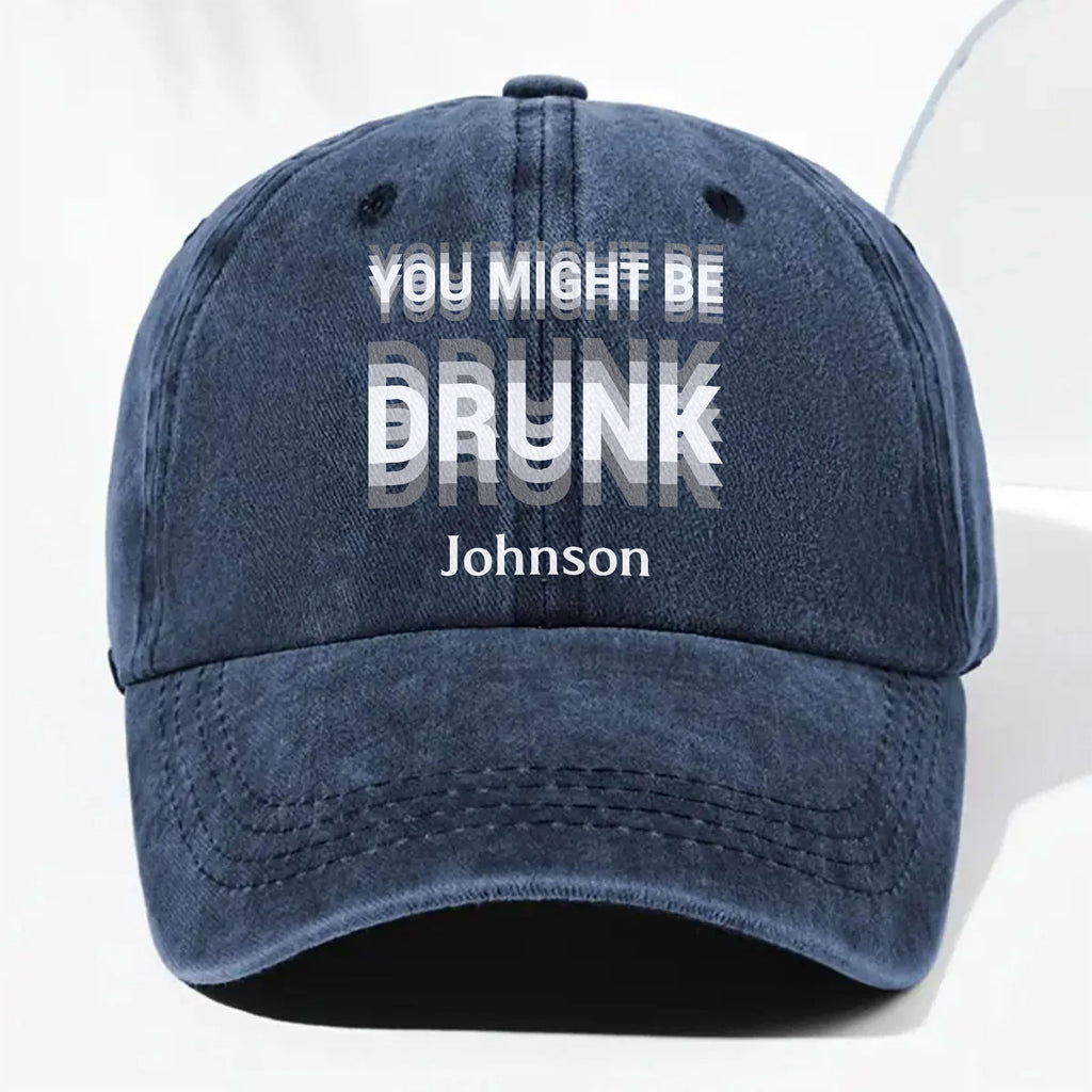 Personalized Washed Denim Cap Custom Name Gift for Him Washed Denim Cap GradoCreations