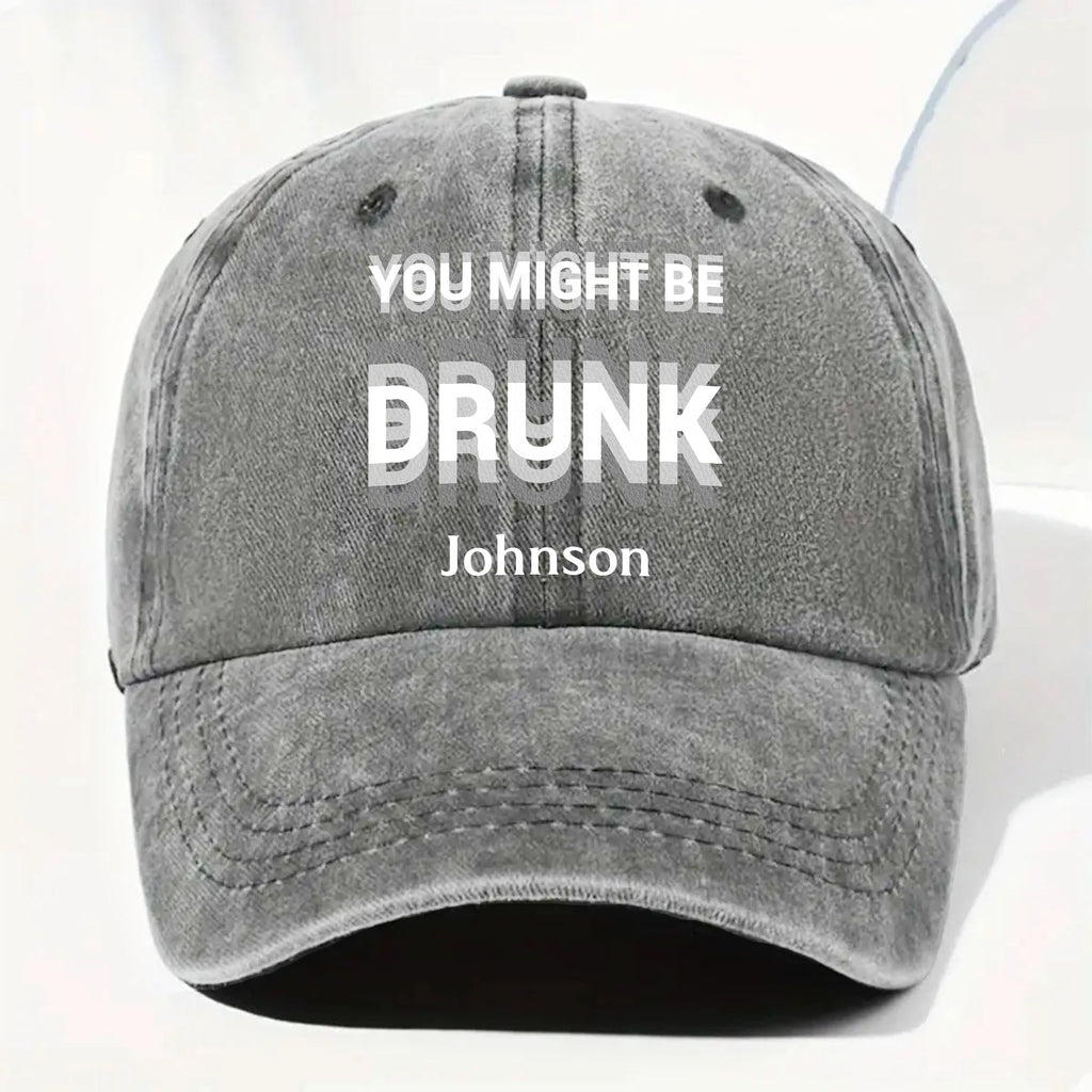 Personalized Washed Denim Cap Custom Name Gift for Him Washed Denim Cap GradoCreations
