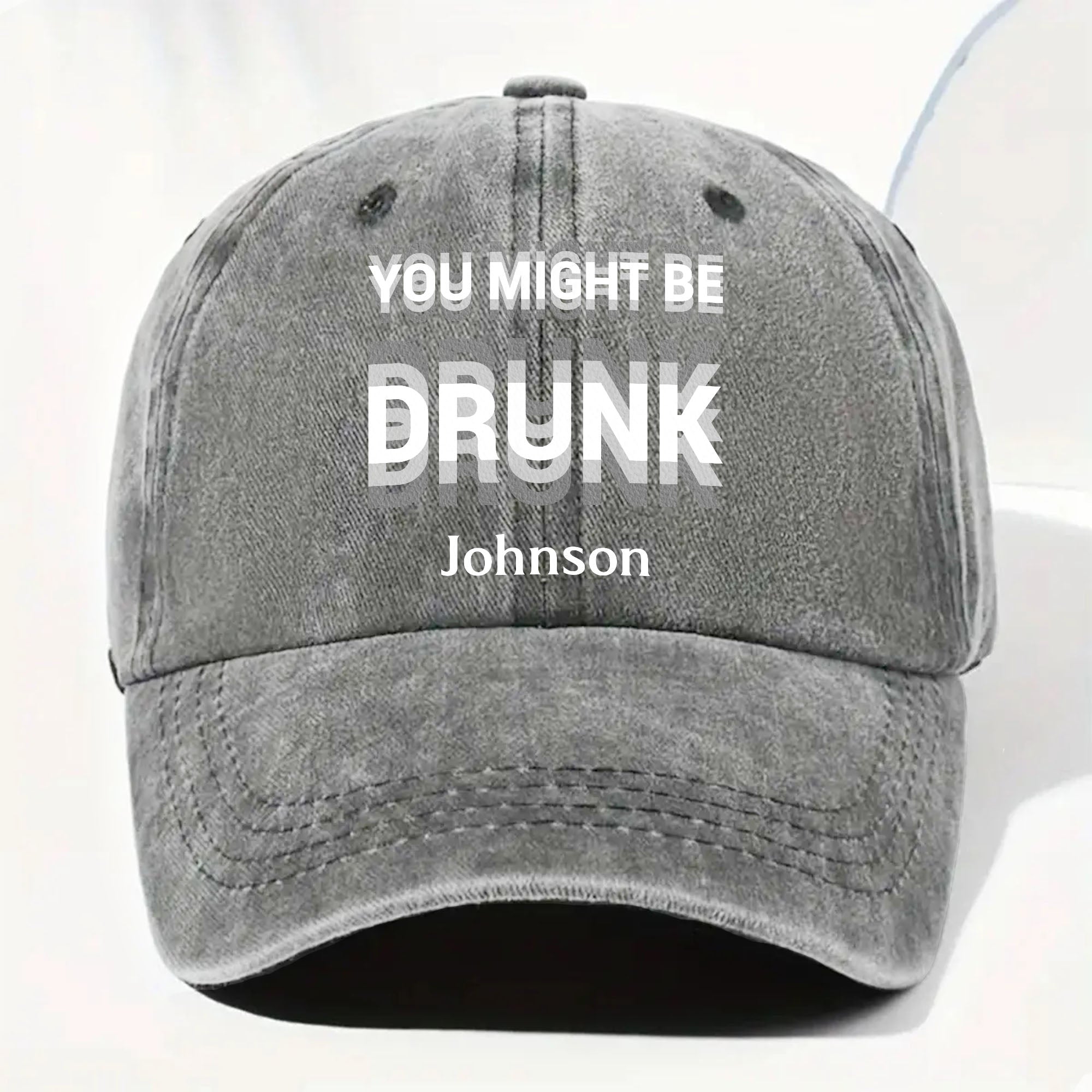 Personalized Washed Denim Cap Custom Name Gift for Him Washed Denim Cap GradoCreations