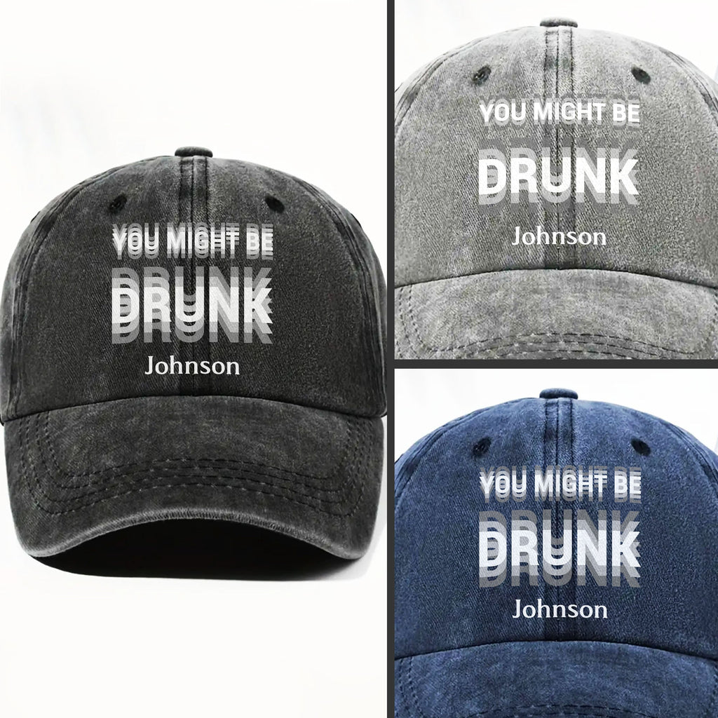 Personalized Washed Denim Cap Custom Name Gift for Him Washed Denim Cap GradoCreations