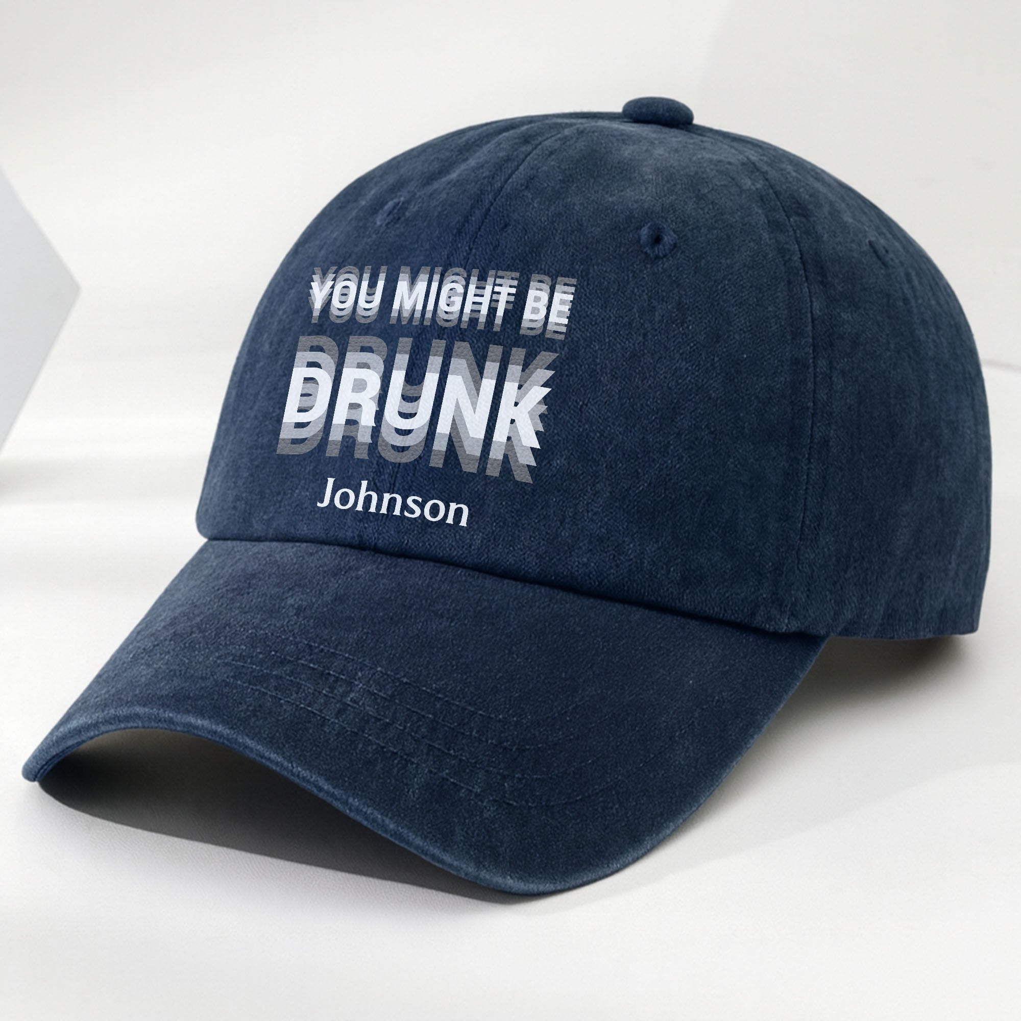 Personalized Washed Denim Cap Custom Name Gift for Him Washed Denim Cap GradoCreations