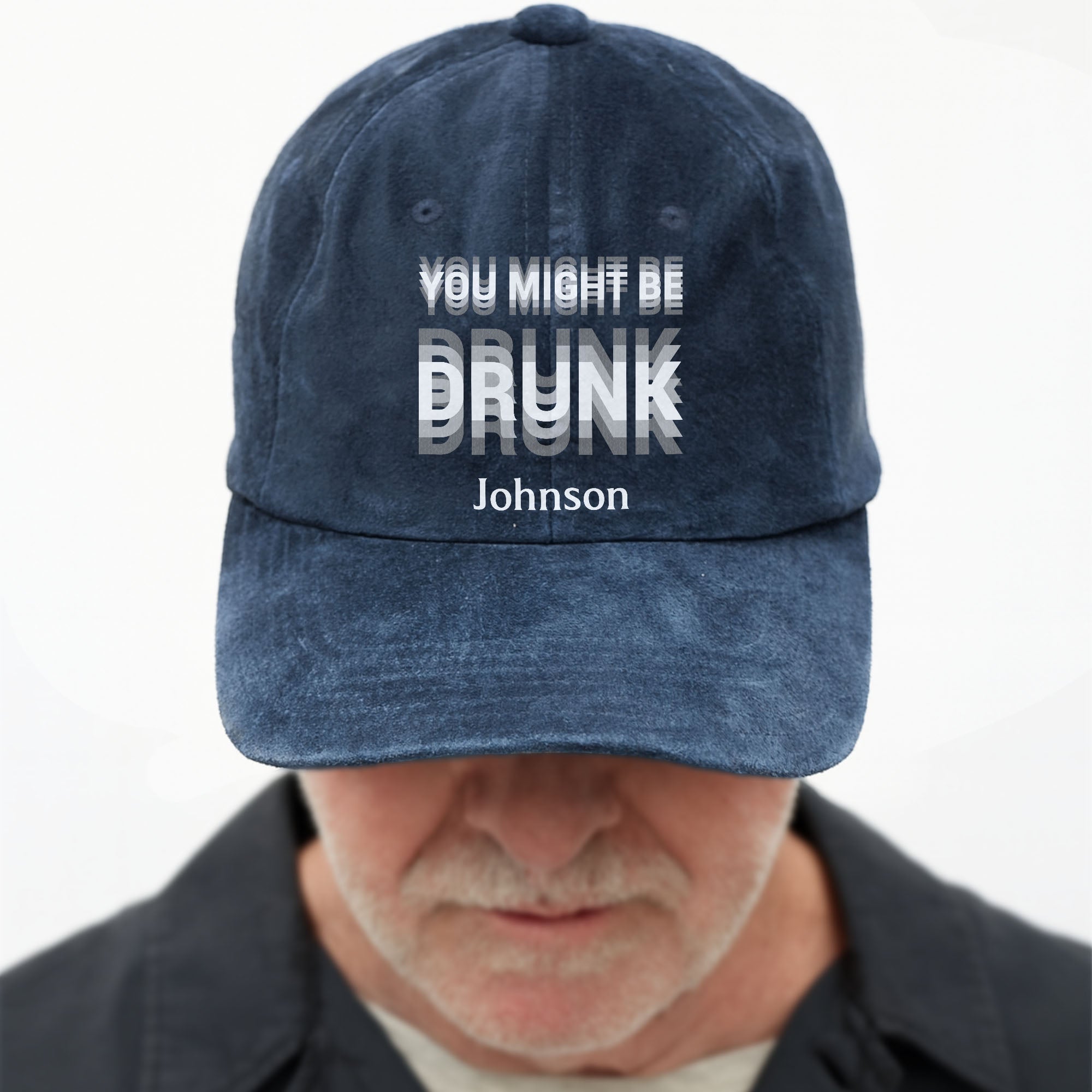 Personalized Washed Denim Cap Custom Name Gift for Him Washed Denim Cap GradoCreations